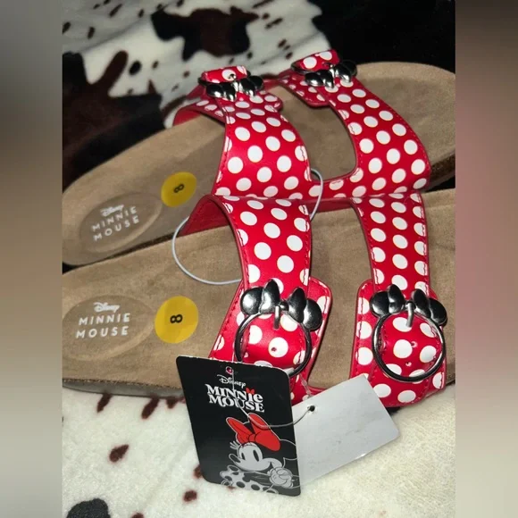 ✨BRAND NEW✨ Disney Minnie Mouse Red Polka Dot Sandals Womens Size 8 - Picture 3 of 5